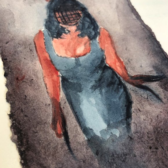 Original Watercolor Painting "Maude" by Alexis Halleck - Picture 4 of 4